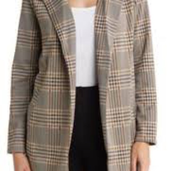 Melloday Mid Length Plaid Open Jacket w/Pockets - Picture 2 of 10